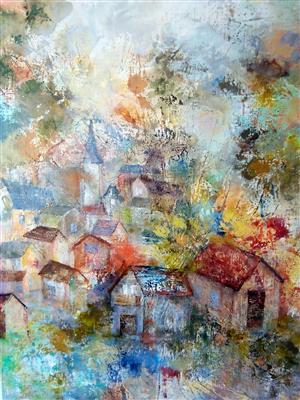 "Village normand",
60 x 74 ,
Prix de vente 420 euros
