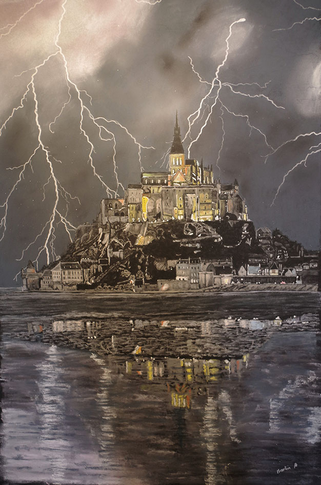 "Mont Saint-Michel Orage",
Pastel sec - 50 x 70