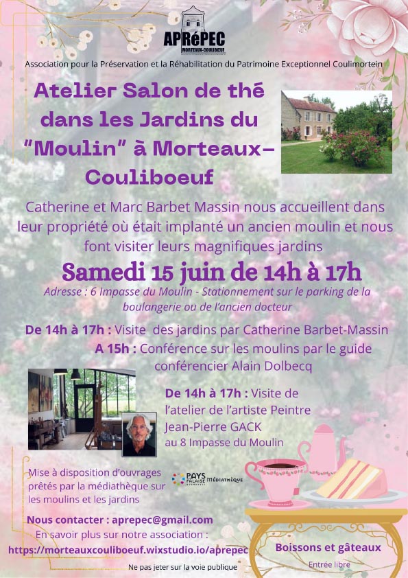 Atelier salon de thé du 15 juin 2024