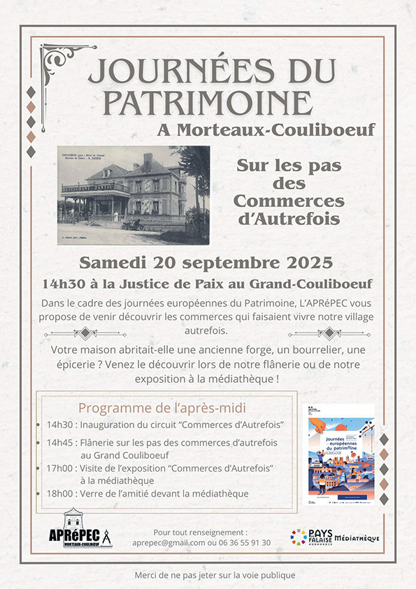 Journées du patrimoine 2025 Commerces d’Autrefois flânerie et exposition