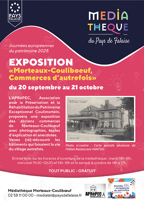Exposition "Morteaux-Couliboeuf, Commerces d'autrefois" @ Médiathèque