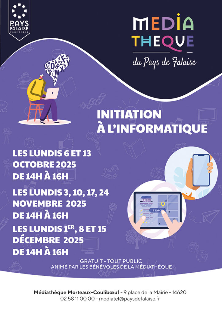 Initiation à l'informatique à Morteaux-Couliboeuf