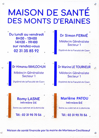 plaque docteurs et infirmieres